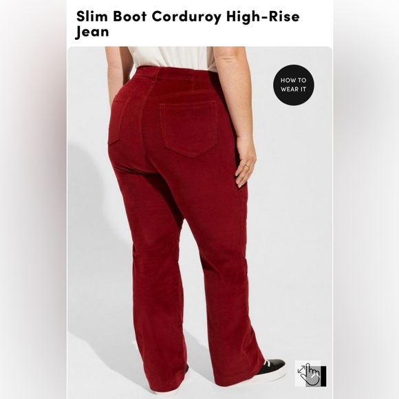 NWT Torrid Slim Bootcut Corduroy High-Rise Jean Size 24 - Picture 4 of 5